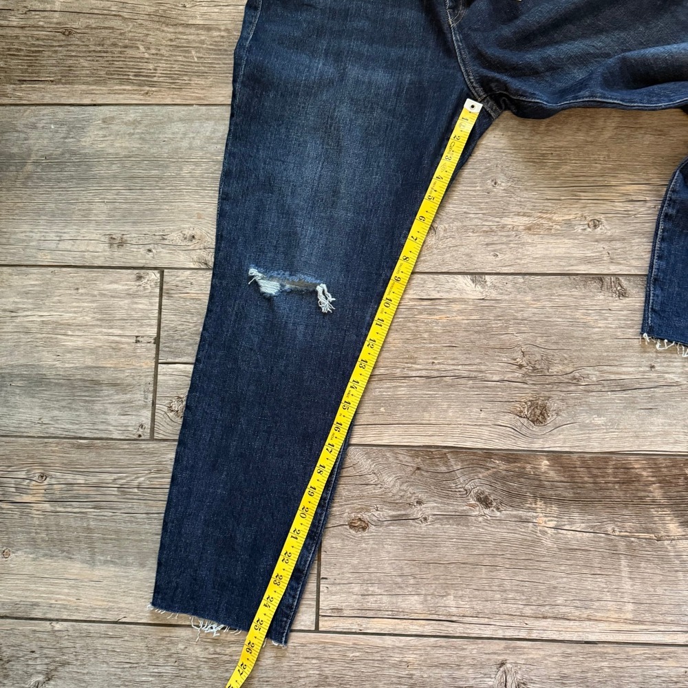 Pistola Essex Distressed High Rise Skinny Jeans Dark Indigo Raw Hem 32 Q6643CSF - Picture 10 of 10